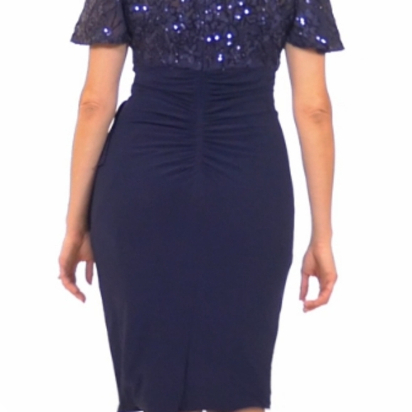 Alex Evenings Sequin V-Neck Knee-Length Dress – Size 18 - Picture 7 of 14